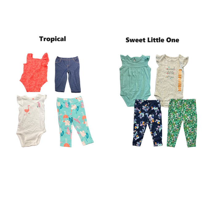 Carter's Baby Girls 4 Piece Short Sleeve Bodysuit & Legging Set