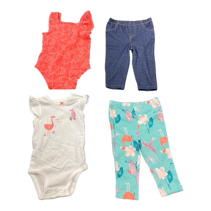 Carter's Baby Girls 4 Piece Short Sleeve Bodysuit & Legging Set