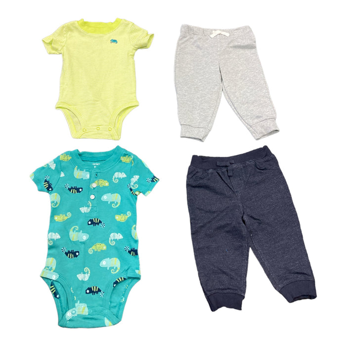 Carter's Baby Boys Chameleon Snap Closure 4 Piece Body Suit Set