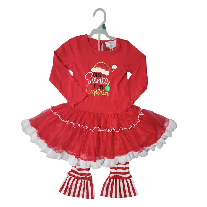 Counting Daisies Youth Girl's Long Sleeve Tutu and Legging Holiday Outfit Set