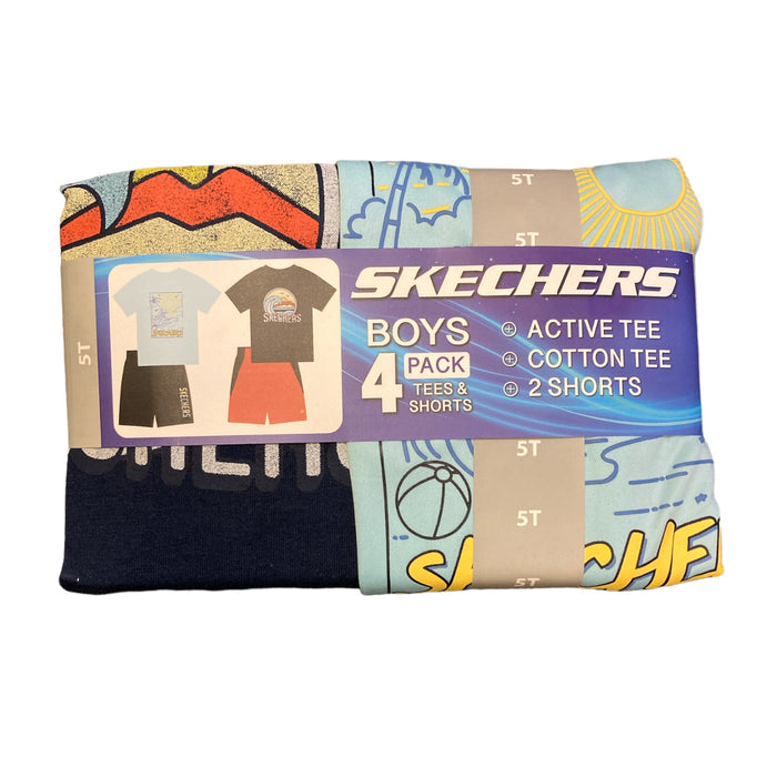 Skecher's Boy's 4-Pack Cotton Tees & Active Shorts Playwear Set