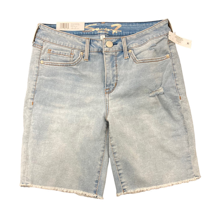 Seven7 Women's 9" Fray Hem Comfortable Relaxed Fit Denim Weekend Short