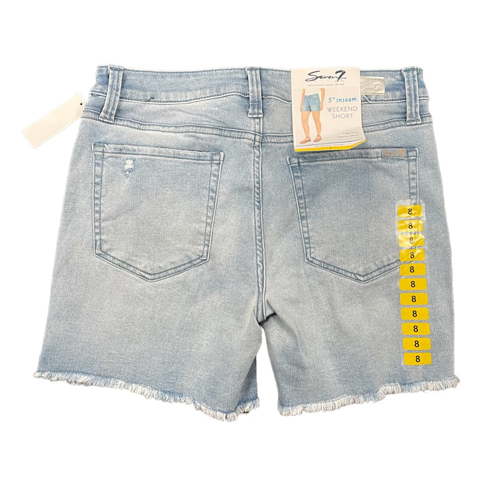 Seven7 Women's Comfortable Midrise 5" Fray Hem Denim Weekend Short