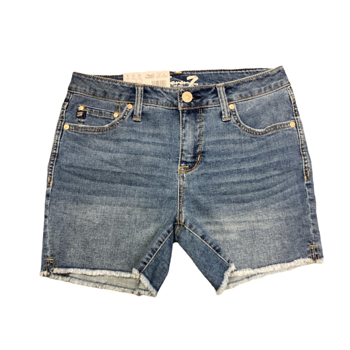 Seven7 Women's 5" Fray Hem Mid Rise Comfortable Denim Weekend Short