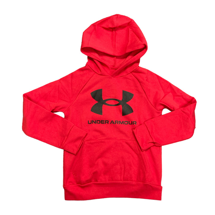 Under Armour Boy's Soft Long Sleeve Rival Fleece Big Logo Hoodie, 1357585