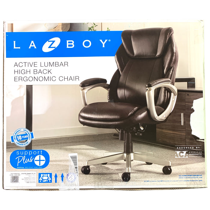 La-Z-Boy Westley Big & Tall Executive Office Chair, Active Lumbar Support, Brown