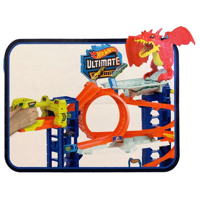 Hot Wheels City Ultimate Garage "Let's Race" Playset & 2 Cars, 50 Car Storage