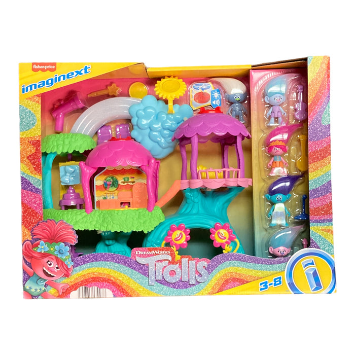 Imaginext Trolls Lights and Sounds Rainbow Treehouse Bundle