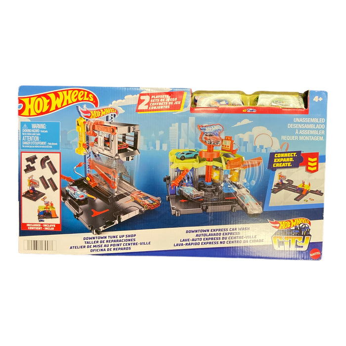 Hot Wheels City 2 Pack Set Downtown Tune Up Shop Express Car Wash Pl Ewirelessgear