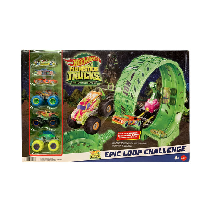 Hot Wheels Monster Trucks Glow In The Dark Epic Loop Challenge Playset