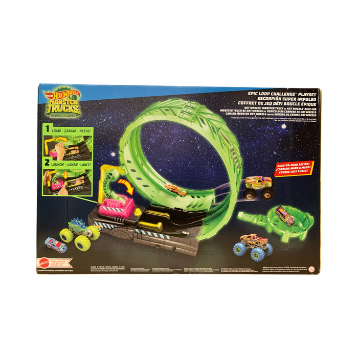 Hot Wheels Monster Trucks Glow In The Dark Epic Loop Challenge Playset