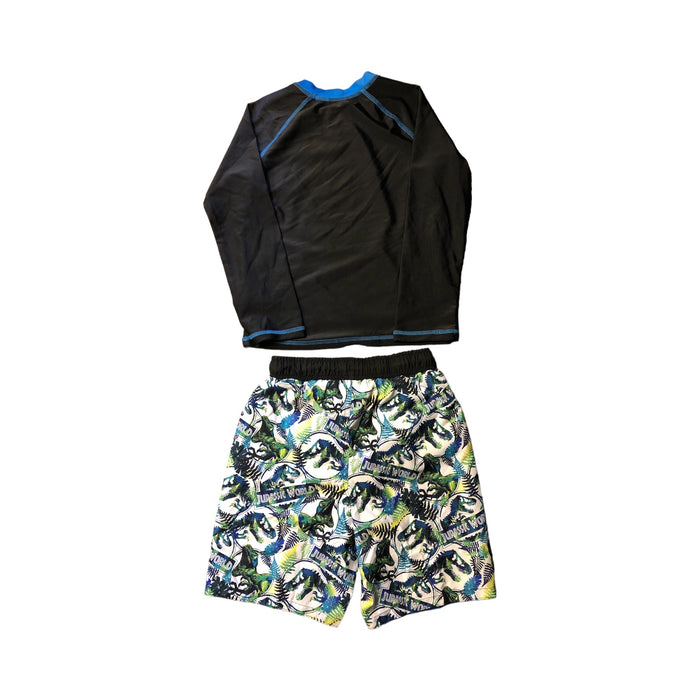Jurassic World Boys Swimwear Bottoms and Rash Guard Shirt Two Piece Set