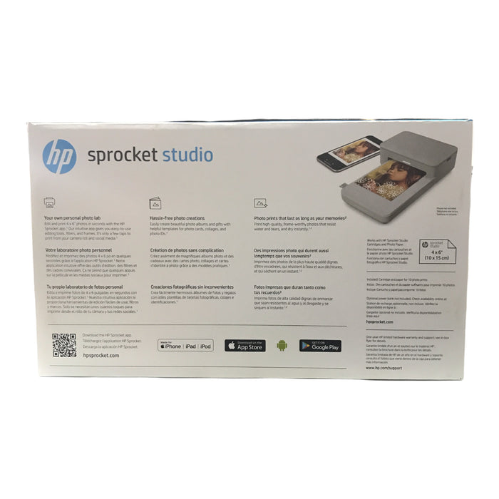 HP Sprocket Studio Photo Printer – Personalize/Print, Water- Resistant 4x6"