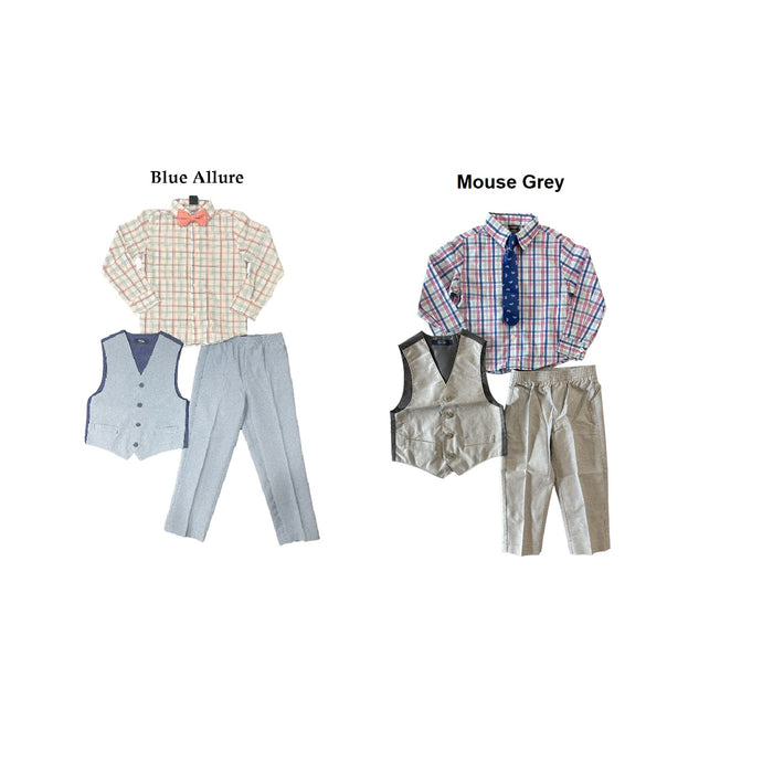 IZOD Boy's 4 Piece Long Sleeve Button Up Shirt and Pant Set