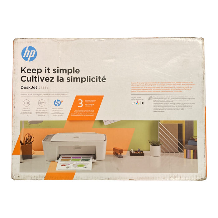 HP DeskJet 2755e Wireless All-In-One Color Printer, Scanner, and Copier