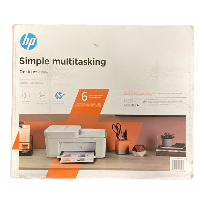 HP DeskJet 4158e All-in-One Wireless Color Inkjet Printer Instant Ink