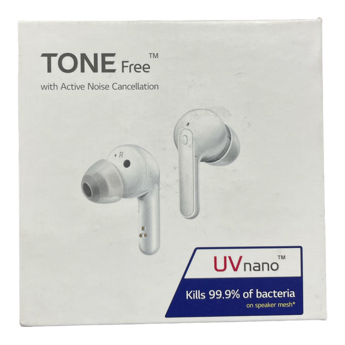 LG Tone Free FN7 Active Noise Cancellation Bluetooth Earbuds, White