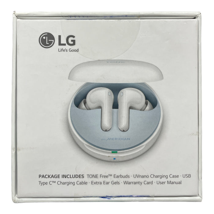 LG Tone Free FN7 Active Noise Cancellation Bluetooth Earbuds, White