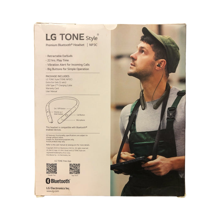 LG TONE NP3C Wireless Stereo Headset with Retractable Earbuds