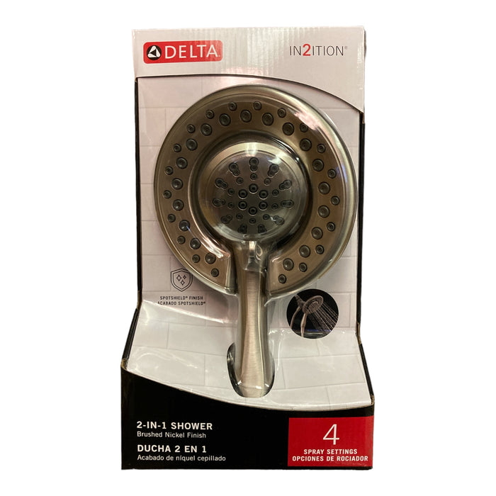 Delta In2ition 4-Setting Two-in-One Shower Head Brushed Nickle