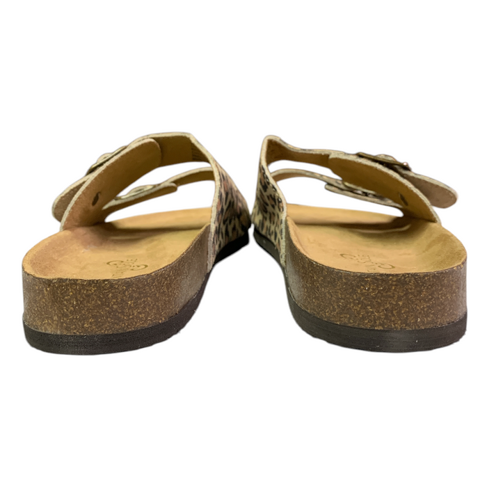 Mountain Sole Women's Easy Slide-On Double Buckle Leather Sandal