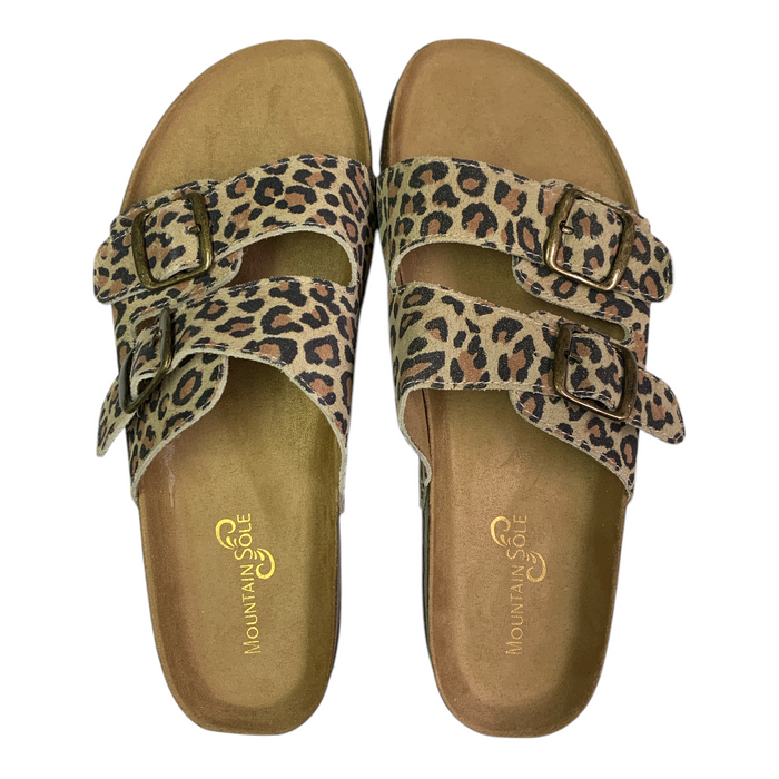 Mountain Sole Women's Easy Slide-On Double Buckle Leather Sandal