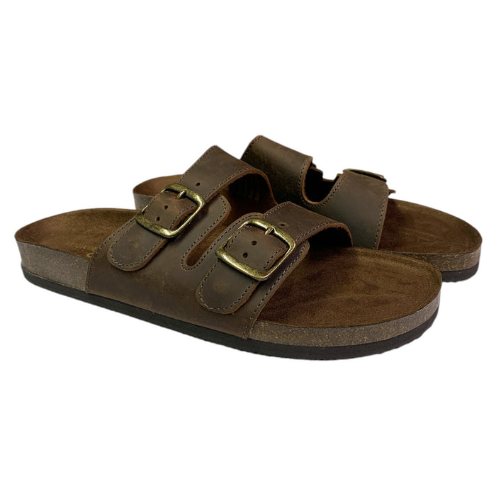 Mountain Sole Women's Double Buckle Leather Footbed Sandal