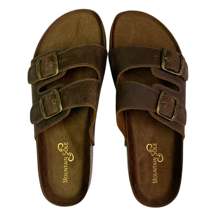 Mountain Sole Women's Double Buckle Leather Footbed Sandal