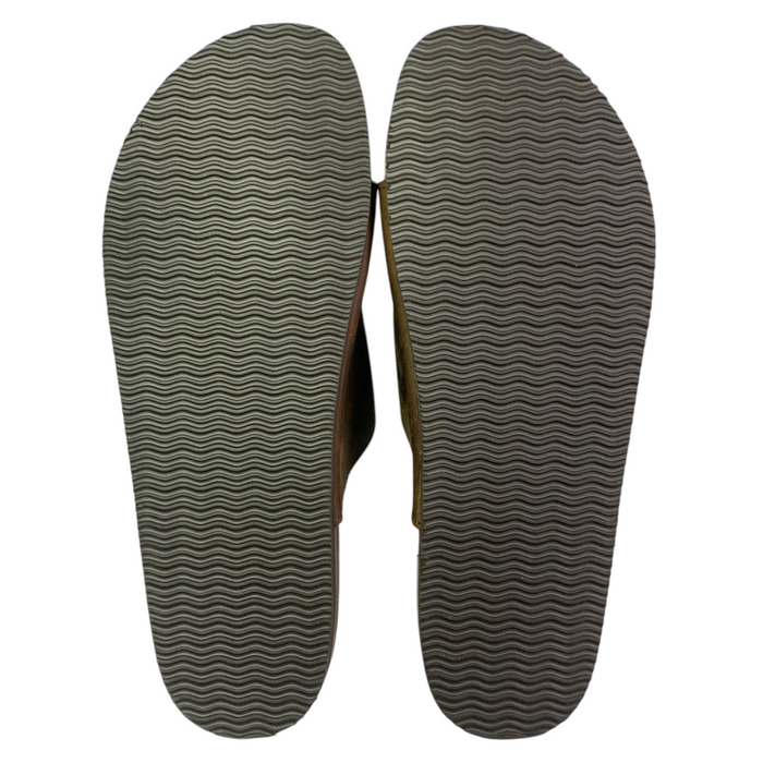 Mountain Sole Women's Easy Slide-On Double Buckle Leather Sandal