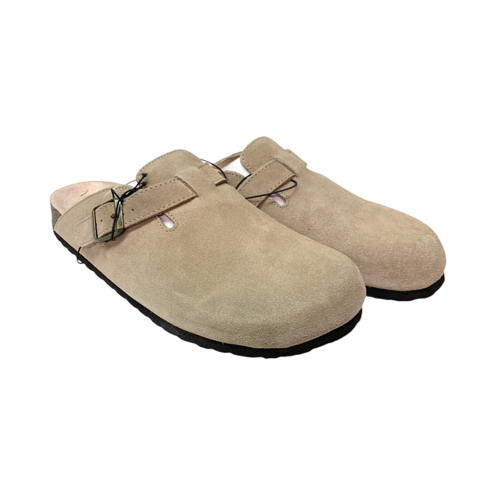 White Mountain Footbeds Women's Genuine Suede Adjustable Buckle Slip-on Clog