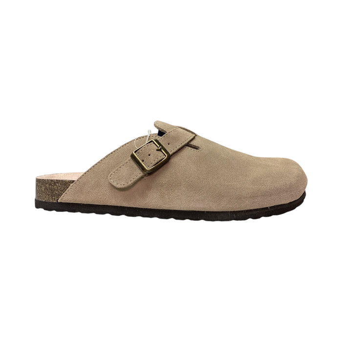 White Mountain Footbeds Women's Genuine Suede Adjustable Buckle Slip-on Clog