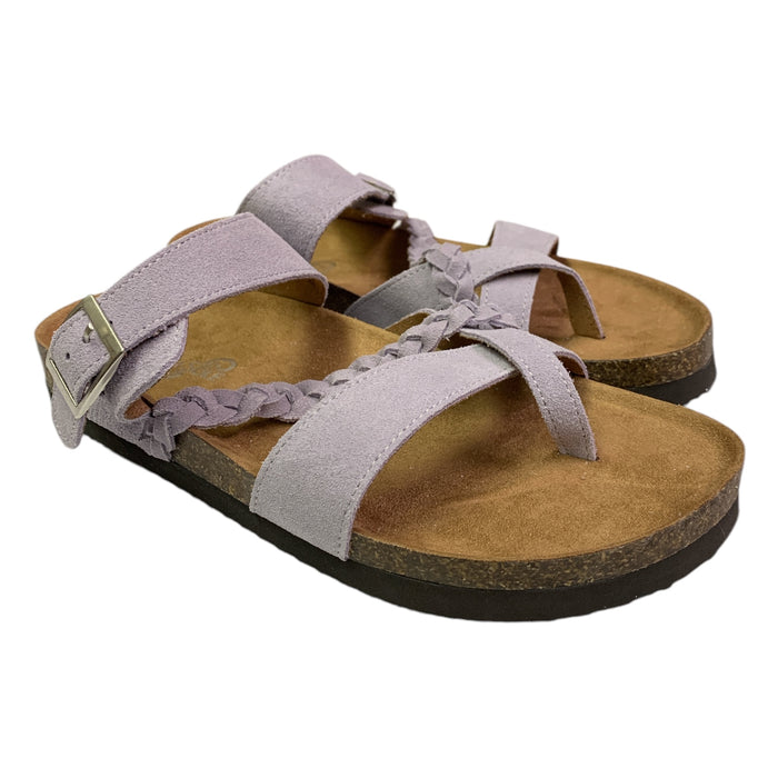 Mountain Sole Women's Slip-on Comfort Sandal with Braided Leather Upper