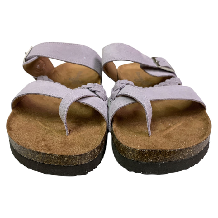 Mountain Sole Women's Slip-on Comfort Sandal with Braided Leather Upper