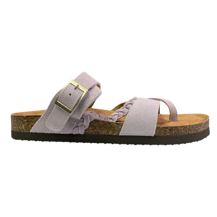 Mountain Sole Women's Slip-on Comfort Sandal with Braided Leather Upper