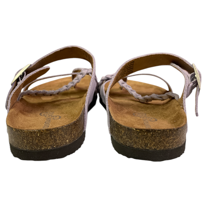 Mountain Sole Women's Slip-on Comfort Sandal with Braided Leather Upper