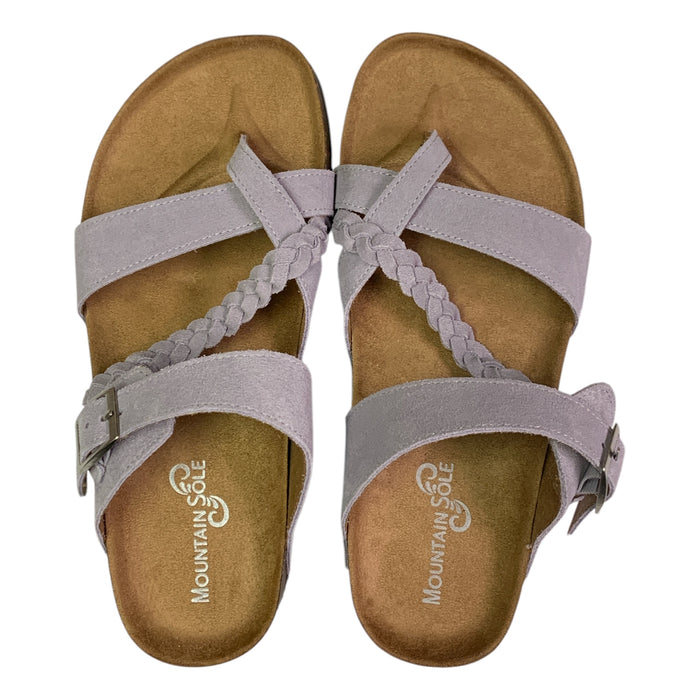 Mountain Sole Women's Slip-on Comfort Sandal with Braided Leather Upper