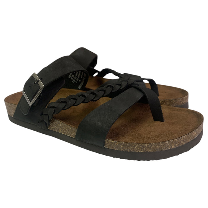 Mountain Sole Women's Slip-on Braided Leather Sandal with Molded Footbed
