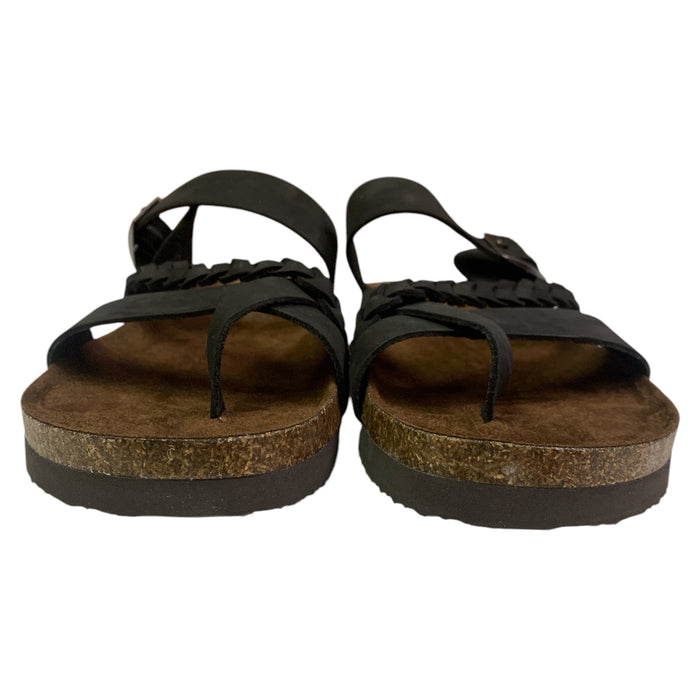 Mountain Sole Women's Slip-on Comfort Sandal with Braided Leather Upper