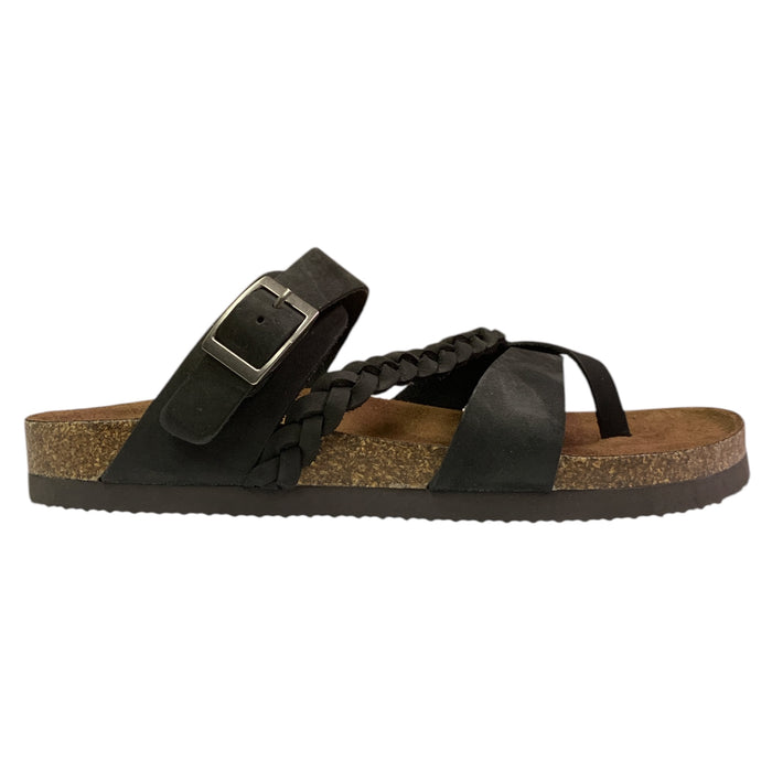Mountain Sole Women's Slip-on Braided Leather Sandal with Molded Footbed
