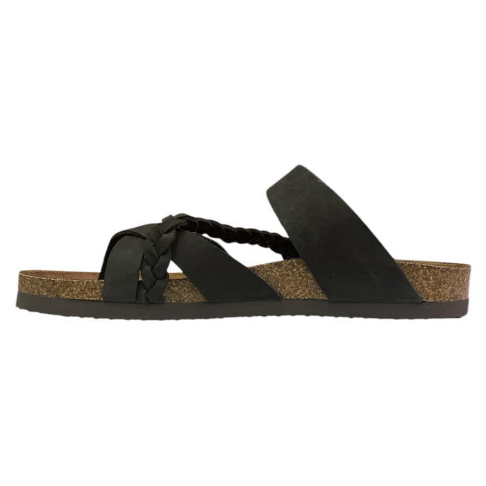 Mountain Sole Women's Slip-on Braided Leather Sandal with Molded Footbed