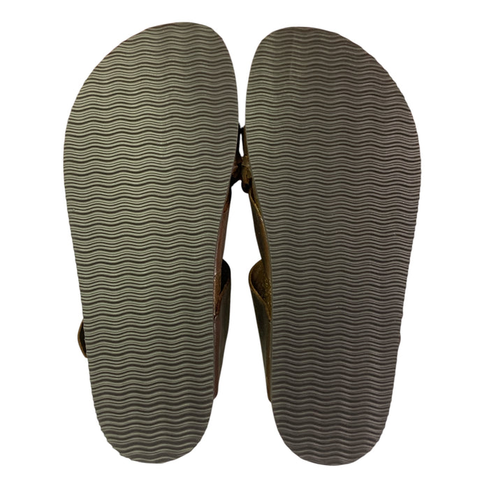 Mountain Sole Women's Slip-on Braided Leather Sandal with Molded Footbed