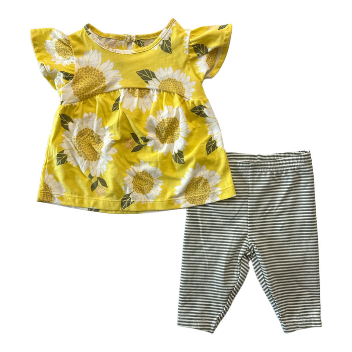 Carter's Girls 2-Piece Striped Top & Floral Capri Legging Set