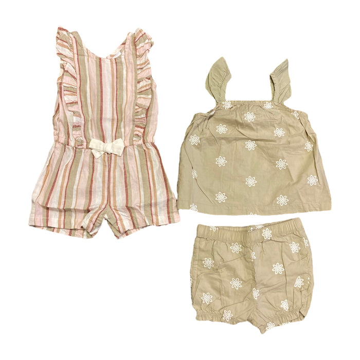 Carter's Baby Girl 2 Piece Ruffle Sleeve and Romper Set