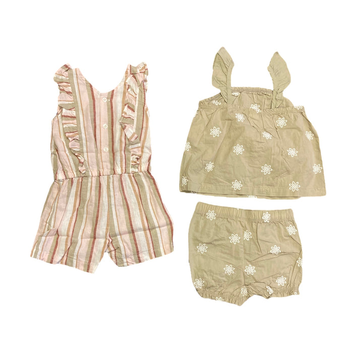 Carter's Baby Girl 2 Piece Ruffle Sleeve and Romper Set