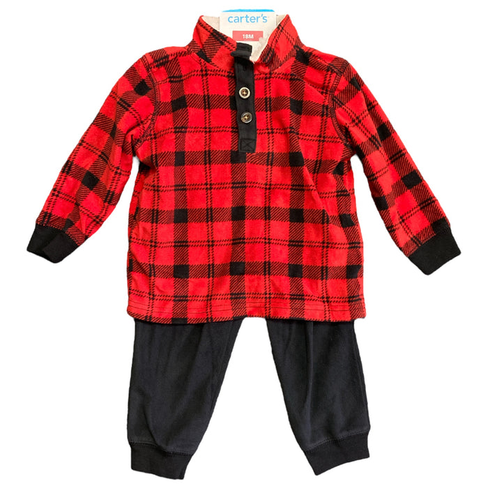 Carter's Boy's 2 Piece Long Sleeve Fleece Pullover & Jogger Pant Set