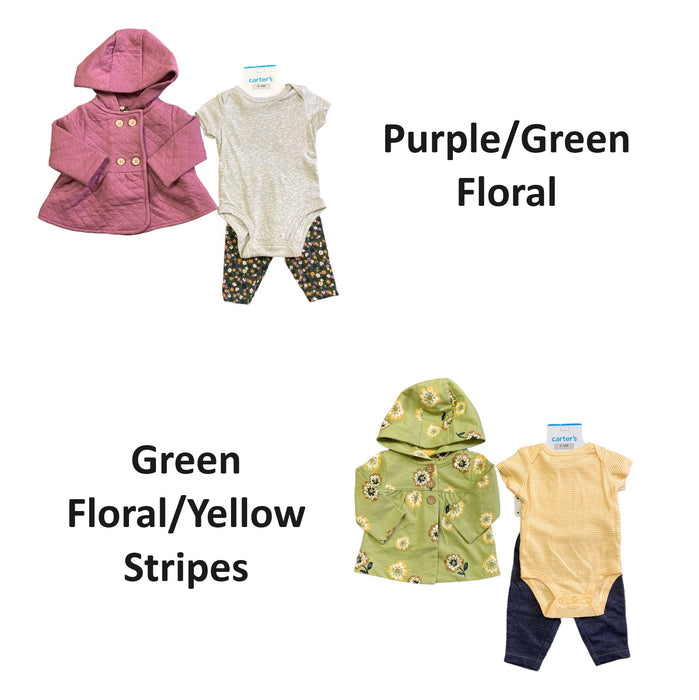 Carter's Girl's 3 Piece Short Sleeve, Pant & Jacket Set