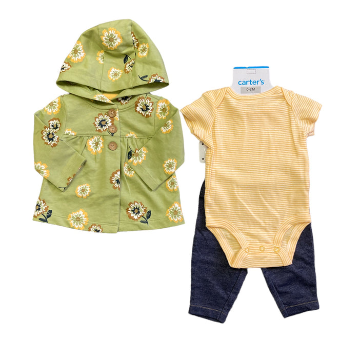 Carter's Girl's 3 Piece Short Sleeve, Pant & Jacket Set