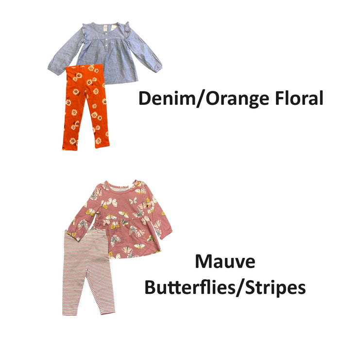 Carter's Infant/Toddler Girl's 2 Piece Long Sleeve Top and Legging Outfit Set