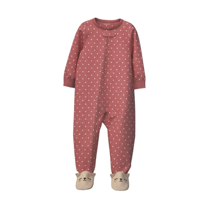 Carter's Infant/Toddler Girl's Long Sleeve Fleece 2 Way Full Zip Footie Sleepwear