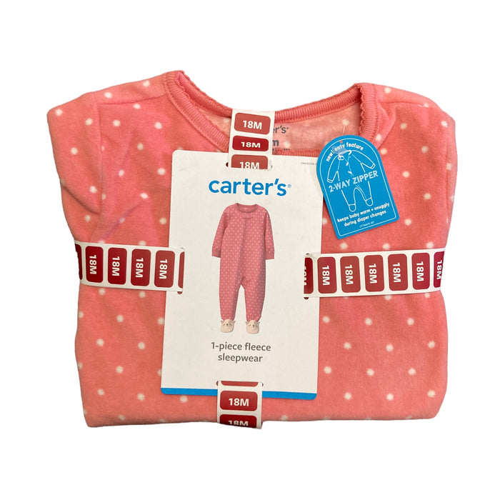 Carter's Infant/Toddler Girl's Long Sleeve Fleece 2 Way Full Zip Footie Sleepwear